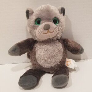 🎀MVP Plush Gray Cat w/Green Sparkle Eyes, VGUC , 🎀$5 or 5 for $10